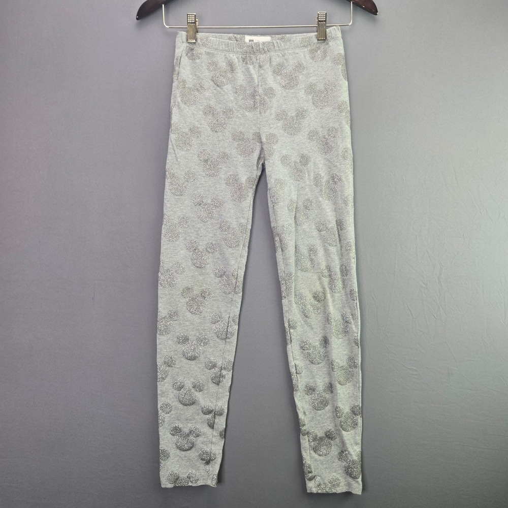 Gap Kids Disney Mickey Mouse Leggings XXL 14-16 Gray Silver Glitter Sparkle Pant